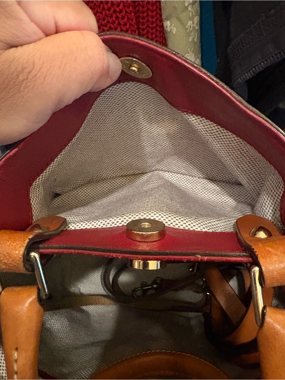 Dooney & Bourke | Barlow Satchel | Dark Red - Picture 11 of 16